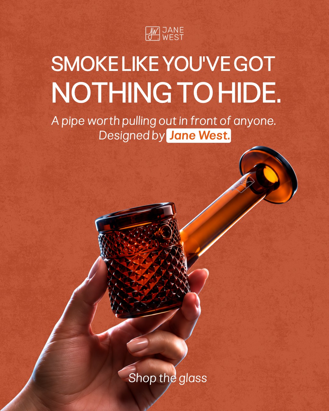 Design concept 1B: the same glass on terracotta